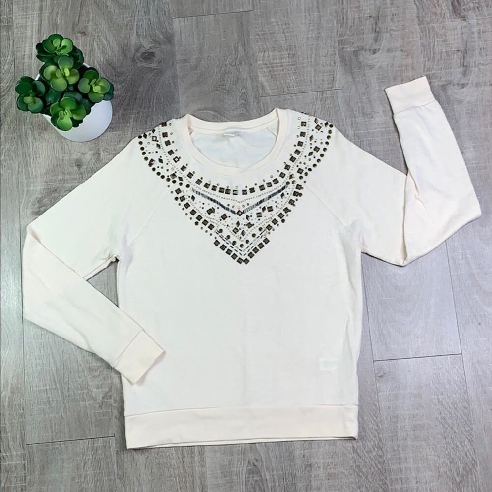 Forever 21 Beaded Crew Neck Long Sleeve Sweater Women's